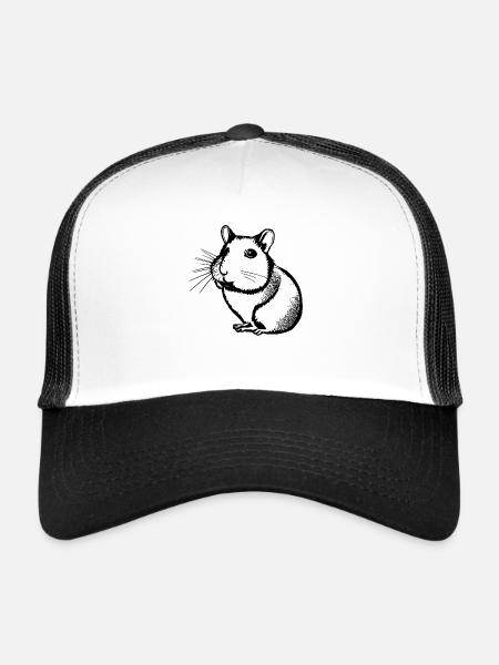 Hamster mignon animal rongeur animaux drôle animal 5 - Casquette trucker  - blanc/noir - Devant