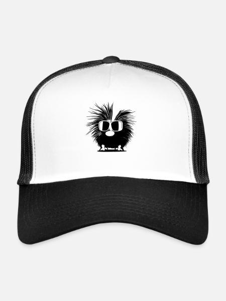 Porcupine Lunettes de soleil Mignons animaux Vecteur 13 - Casquette trucker  - blanc/noir - Devant