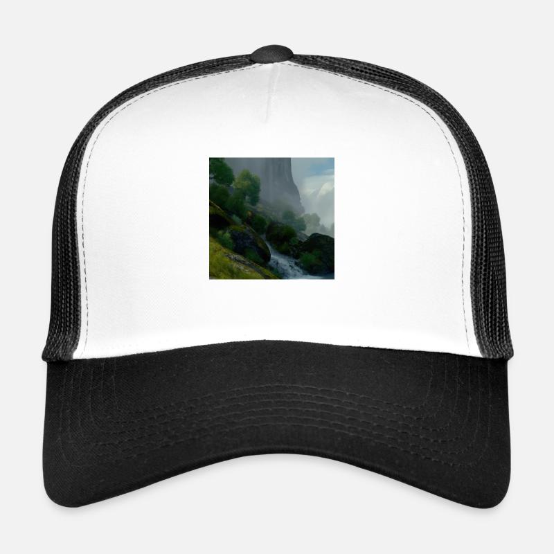 Beau paysage dans le brouillard Casquette trucker 