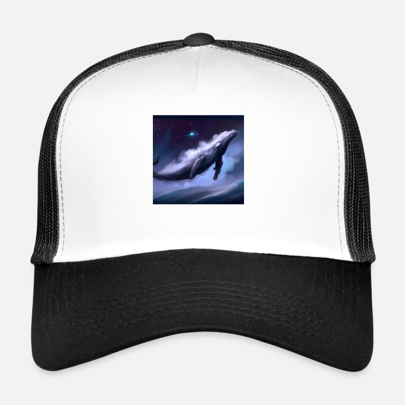 Baleine flottant dans le ciel Casquette trucker 