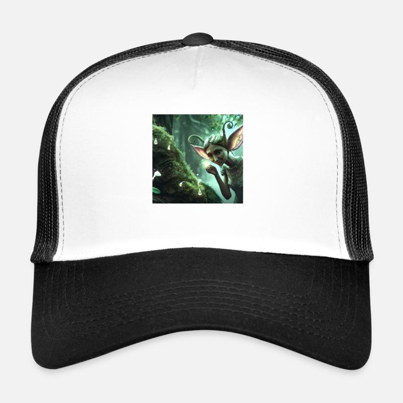 Fee im magischen Wald - Trucker Cap - Weiß/Schwarz