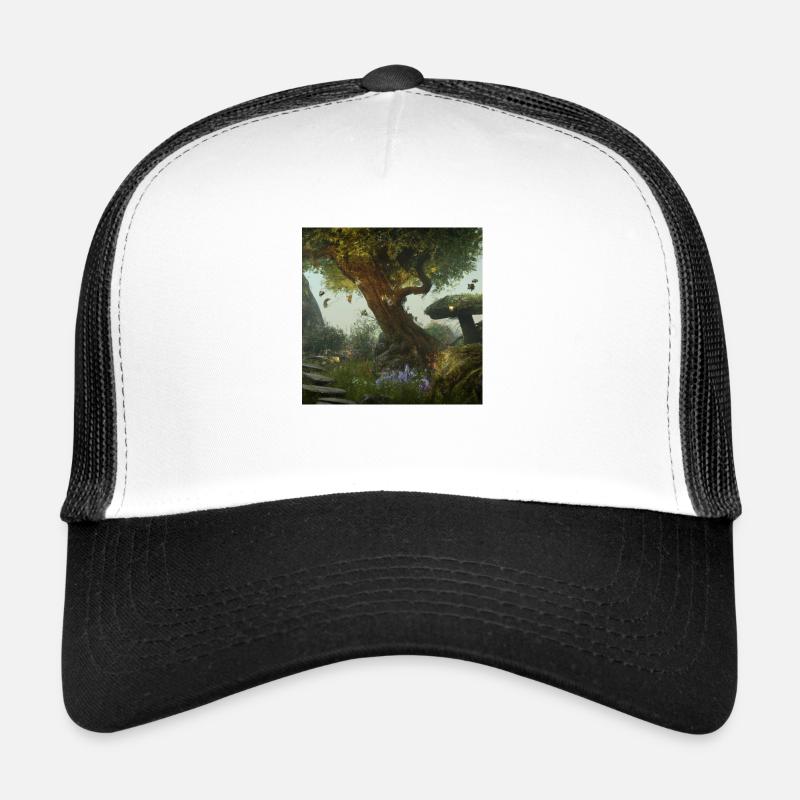 Magischer Wald - Trucker Cap - Weiß/Schwarz