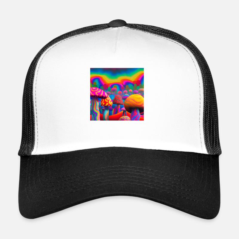 Forêt de champignons arc-en-ciel Casquette trucker 