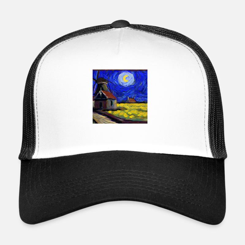 Art numérique d’une peinture de Van Gough Casquette trucker 