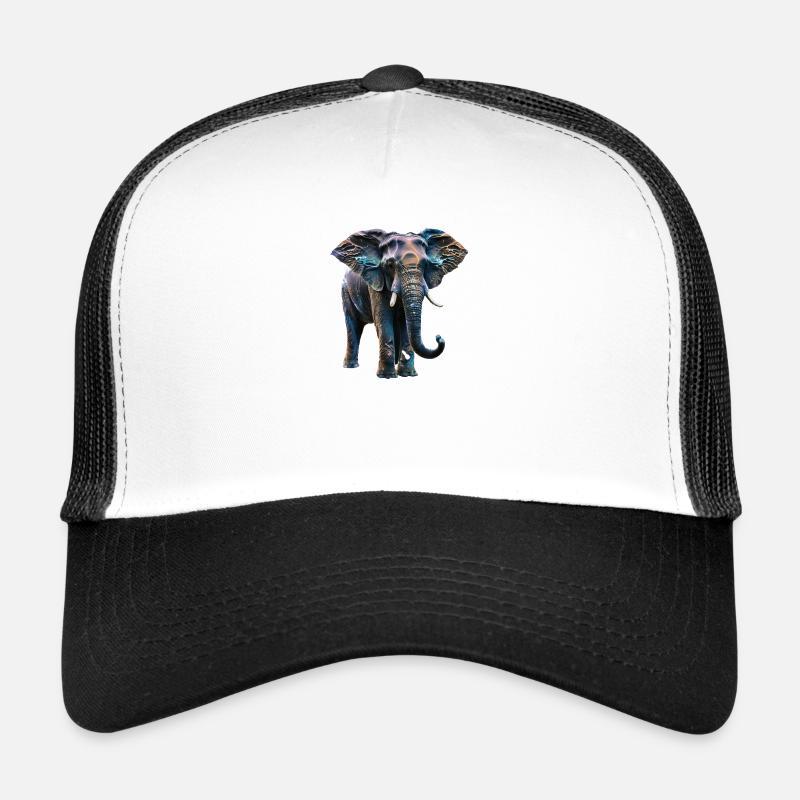 Elephant iriszierend II - Trucker Cap - Weiß/Schwarz