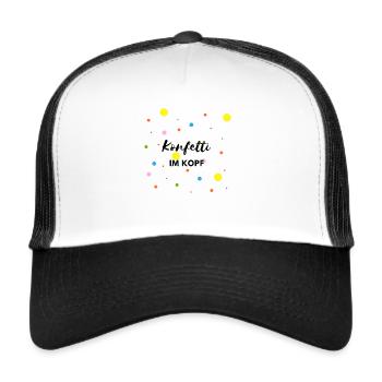 Konfetti im Kopf - Trucker Cap - Weiß/Schwarz - Vorne