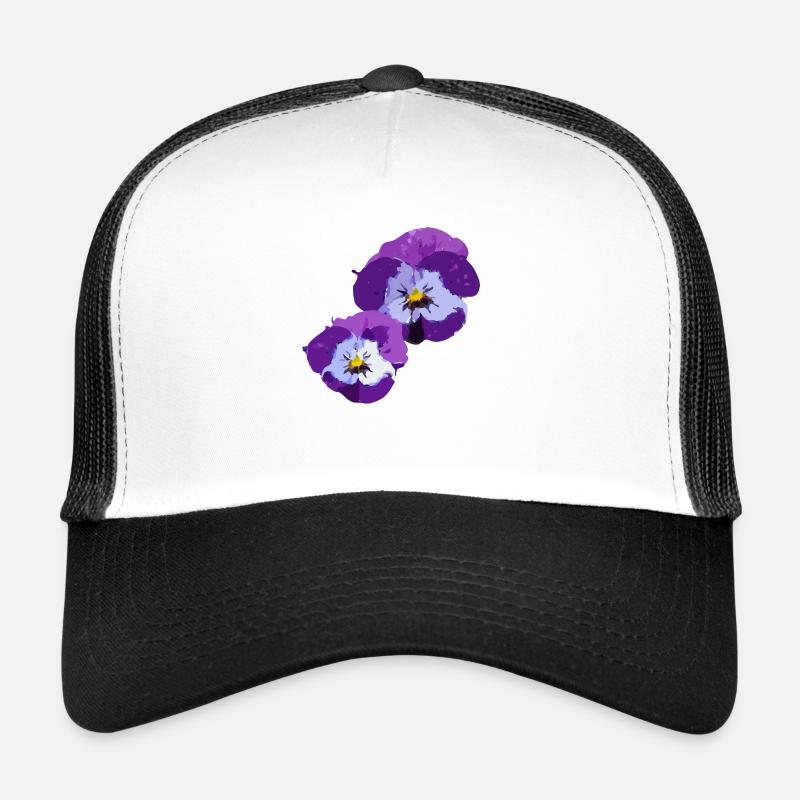 Pansies - Trucker Cap - white/black