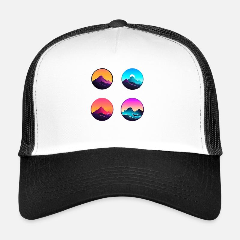 Mountain Landscape Geometric Art Trucker Cap