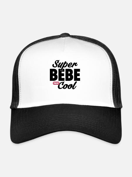Super bébé / cadeau humour bébé - Casquette trucker  - blanc/noir - Devant