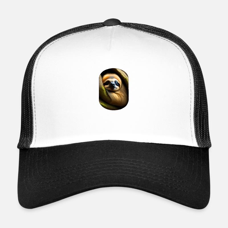 schlafendes Faultier - Trucker Cap - Weiß/Schwarz