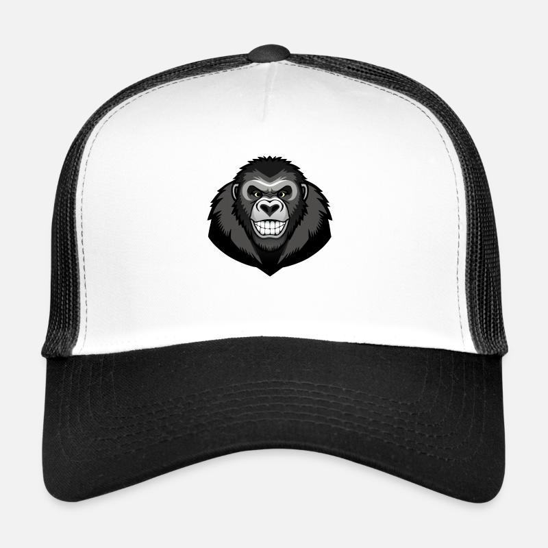 Lächelnder Schimpanse - Trucker Cap - Weiß/Schwarz