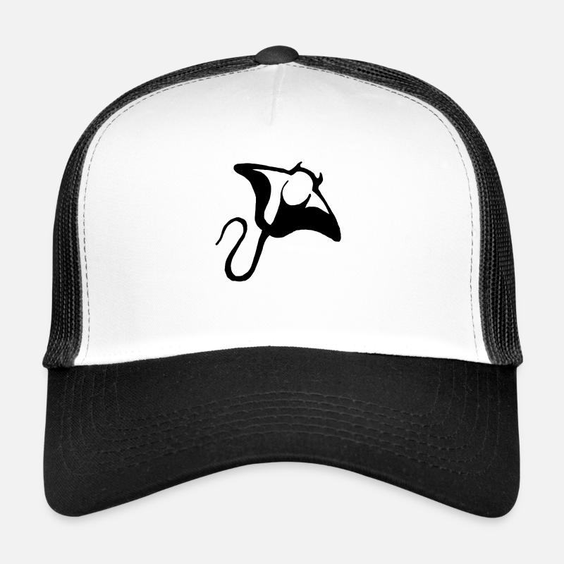 rochen - Trucker Cap - Weiß/Schwarz