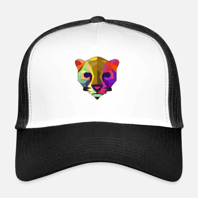 Multicolored stylized panther Trucker Cap