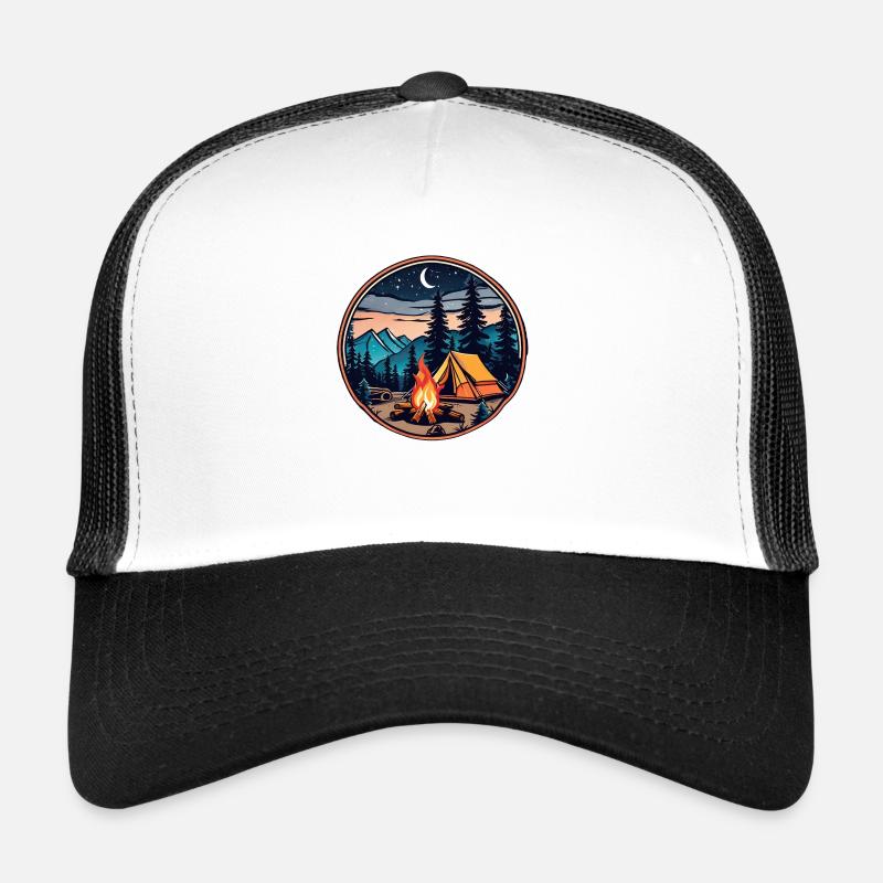 camping, tente et feu de camp Casquette trucker 