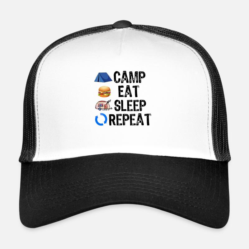 Camp Eat Sleep Repeat Trucker Cap
