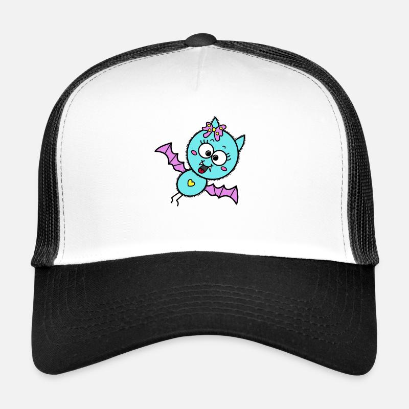 Fledermaus - Trucker Cap - Weiß/Schwarz