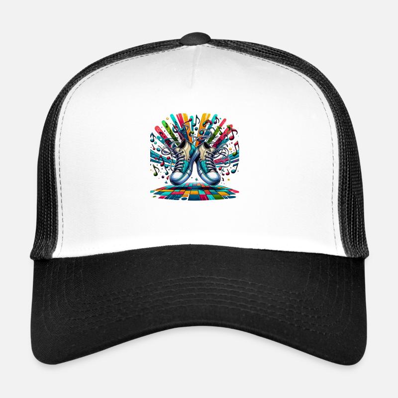 Rhythm Steps: Verspielte Tanz-Sneaker - Trucker Cap - Weiß/Schwarz