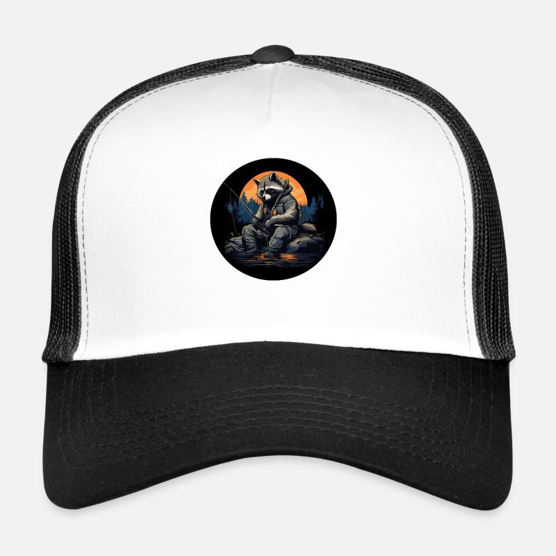 Raton laveur à l’aventure à la pêche Casquette trucker 