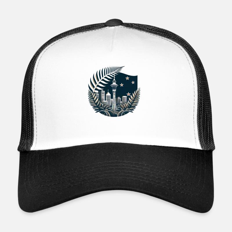 Neuseeland Aotearoa Kiwi 13 - Trucker Cap - Weiß/Schwarz