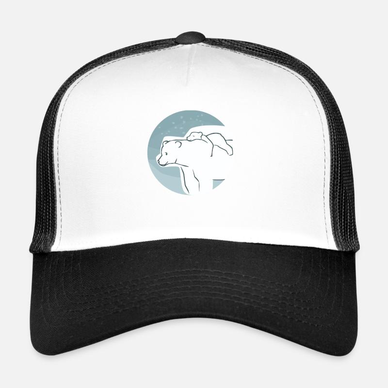 Polar bear with cub Trucker Cap
