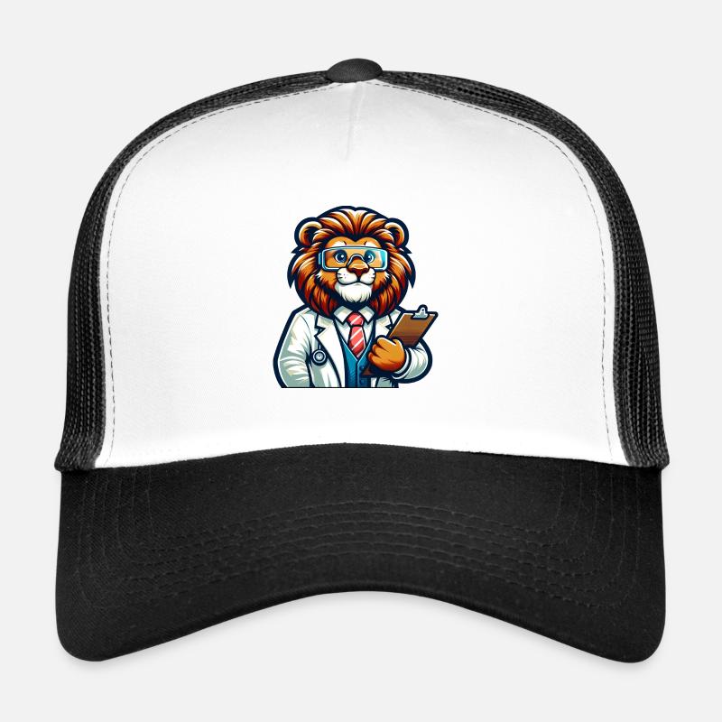 Cute Lion Scientist Trucker Cap
