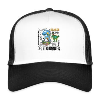 3rd class Dino T-Rex - Trucker Cap - white/black - Front