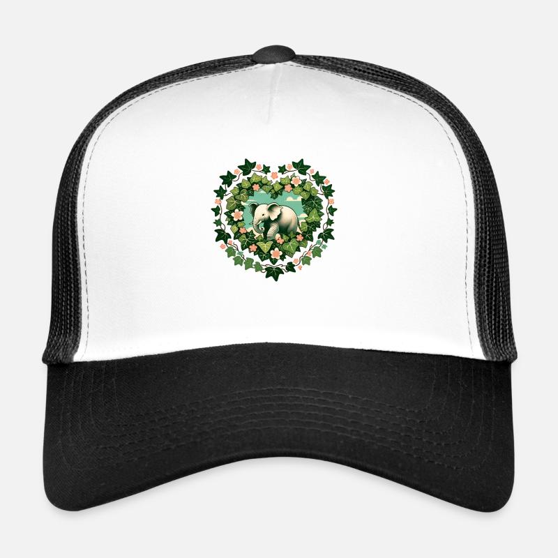 Elefant - Trucker Cap - Weiß/Schwarz