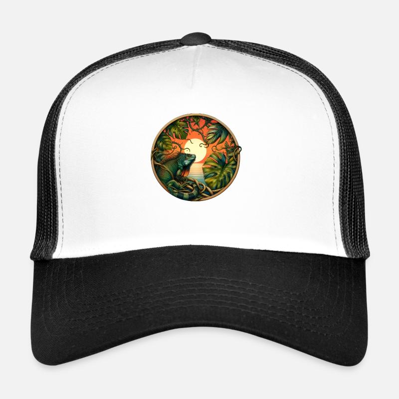 Jungle Sun - Trucker Cap - white/black
