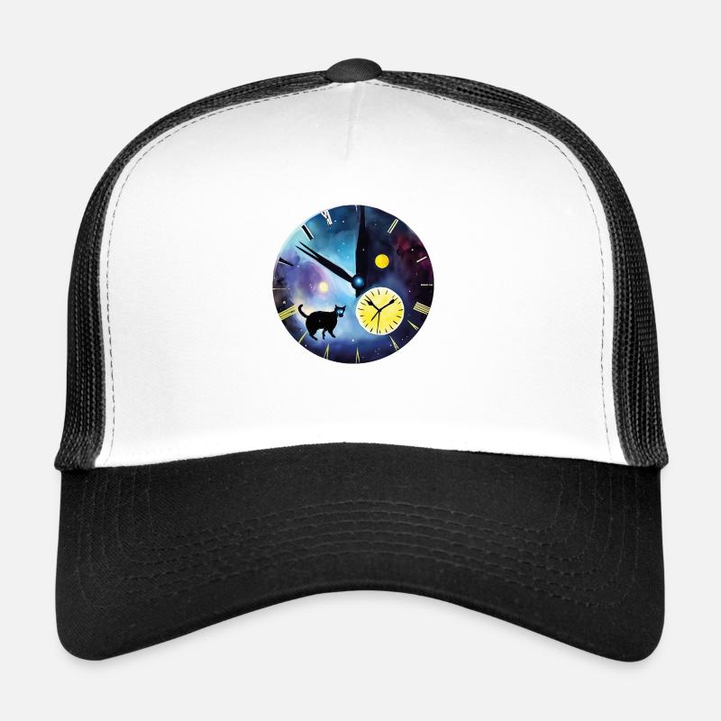 Abstract Cats Clock - Trucker Cap - white/black