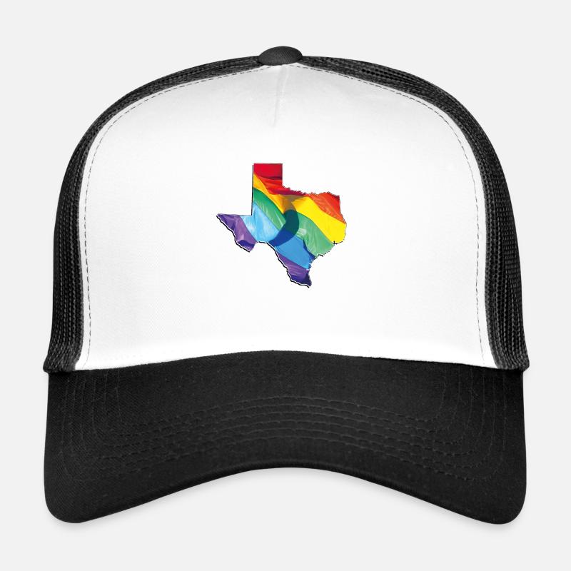 Carte du drapeau LGBTQ dans l’État du Texas Casquette trucker 