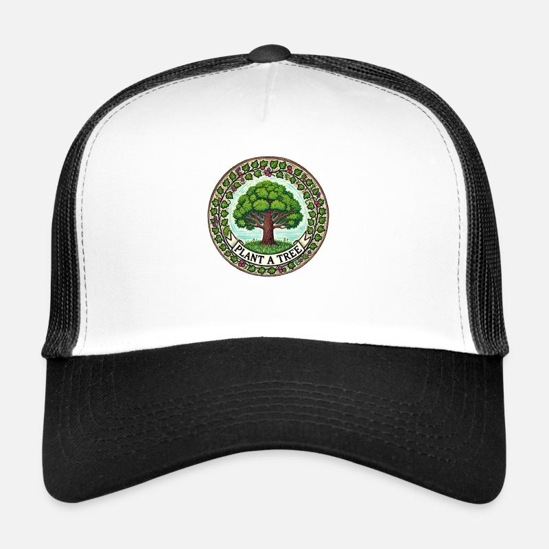 Planter un arbre - Casquette trucker  - blanc/noir