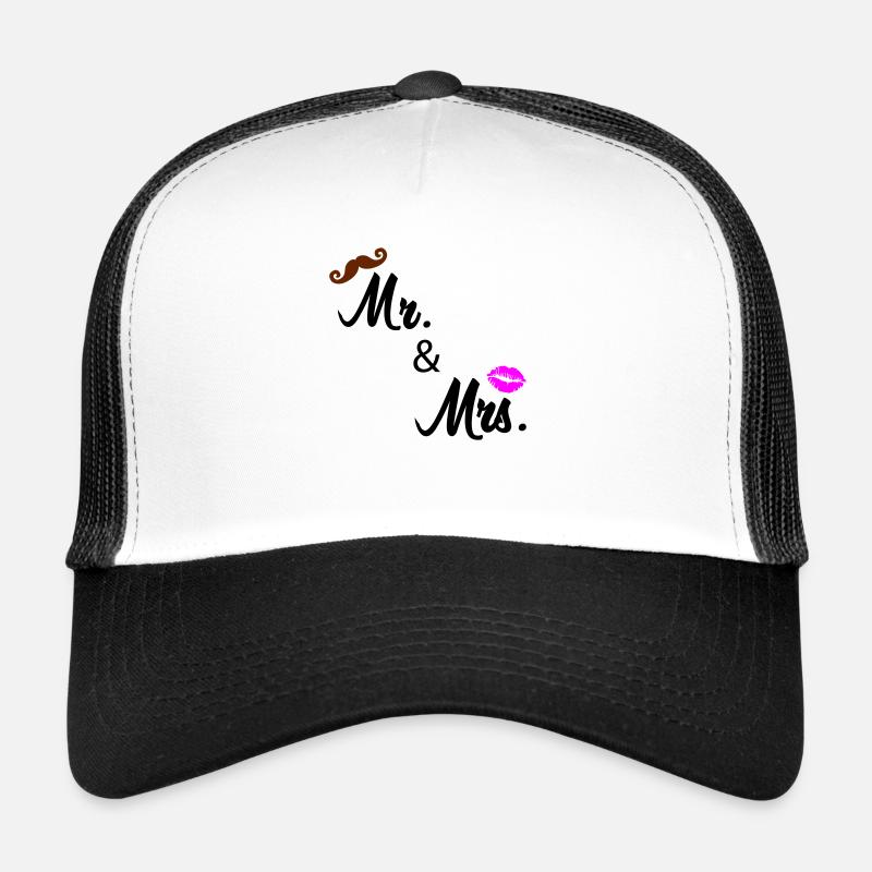 mr and mrs 02 - Trucker Cap - Weiß/Schwarz