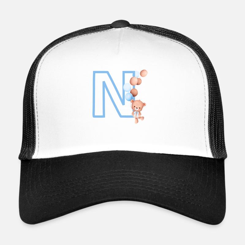 Lettre n bleue ours Casquette trucker 