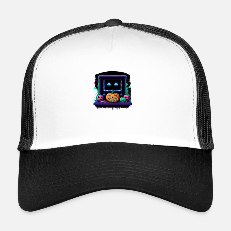 Games Ghost Ghost Halloween Pumpkin Bat Trucker Cap