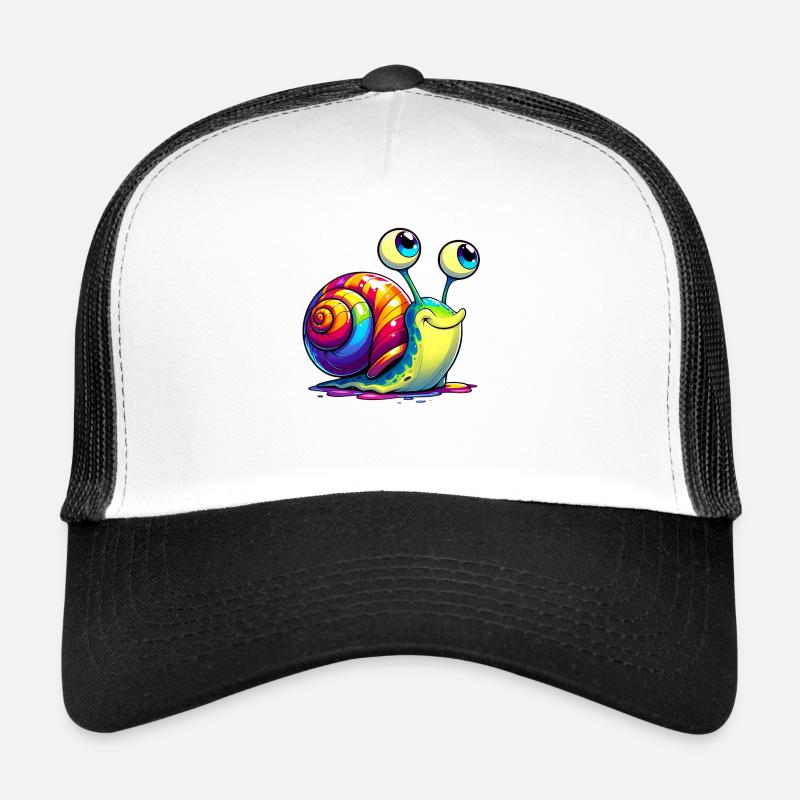 Escargot - Casquette trucker  - blanc/noir