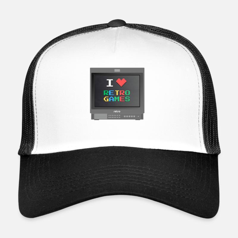 PVM Lover - Retrogames (Black) - Trucker Cap - white/black