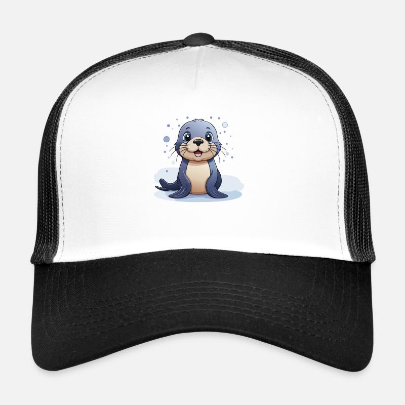 Robbchen – Spiel und Spaß im Wasser! - Trucker Cap - Weiß/Schwarz