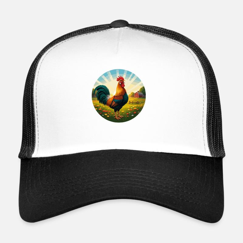 Coq au lever du soleil Casquette trucker 