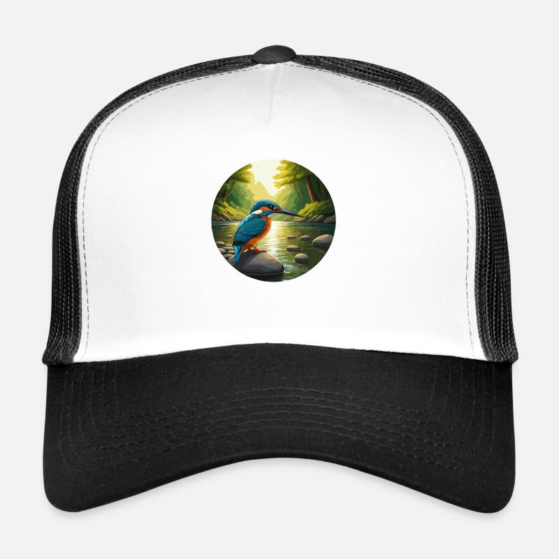Eisvogel sitzt am Bach Trucker Cap