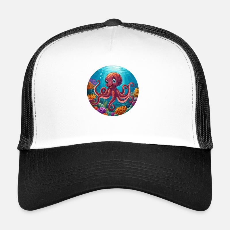 Poulpe dans le corail Casquette trucker 
