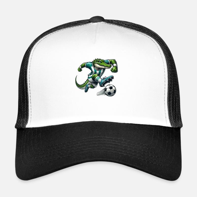 krokodil fussball - Trucker Cap - Weiß/Schwarz