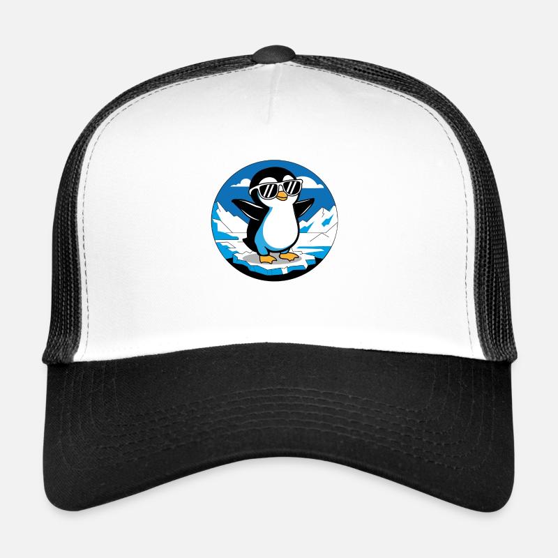 Der coole Pinguin - Trucker Cap - Weiß/Schwarz