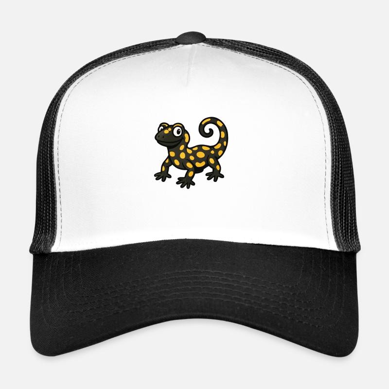 salamander gecko comic - Trucker Cap - Weiß/Schwarz