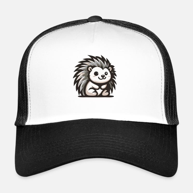 Fourrure grise et blanche du hérisson Casquette trucker 