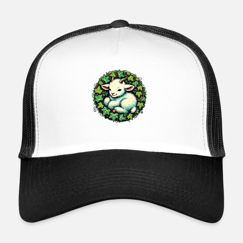 Ziege mit Efeu Botanisches Naturdesign Trucker Cap