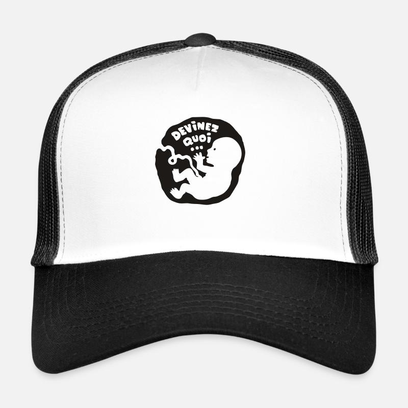 Devinez quoi… (enceinte) - Casquette trucker  - blanc/noir