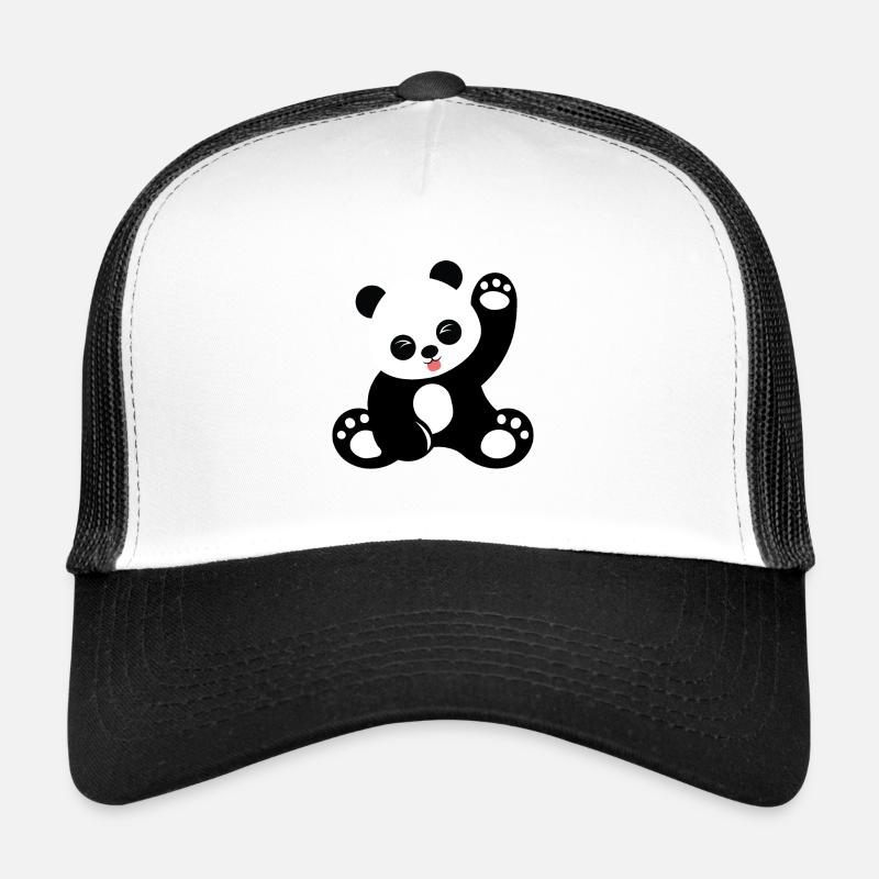 Dessin animé mignon panda assis Casquette trucker 