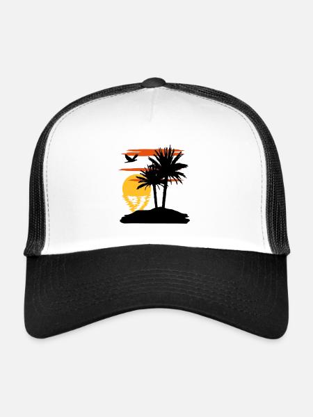 Sonnenuntergang - Sunset - Trucker Cap - white/black - Front
