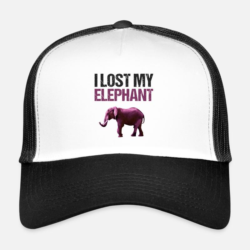 Éléphant rose mignon avec des lettres cool Casquette trucker 