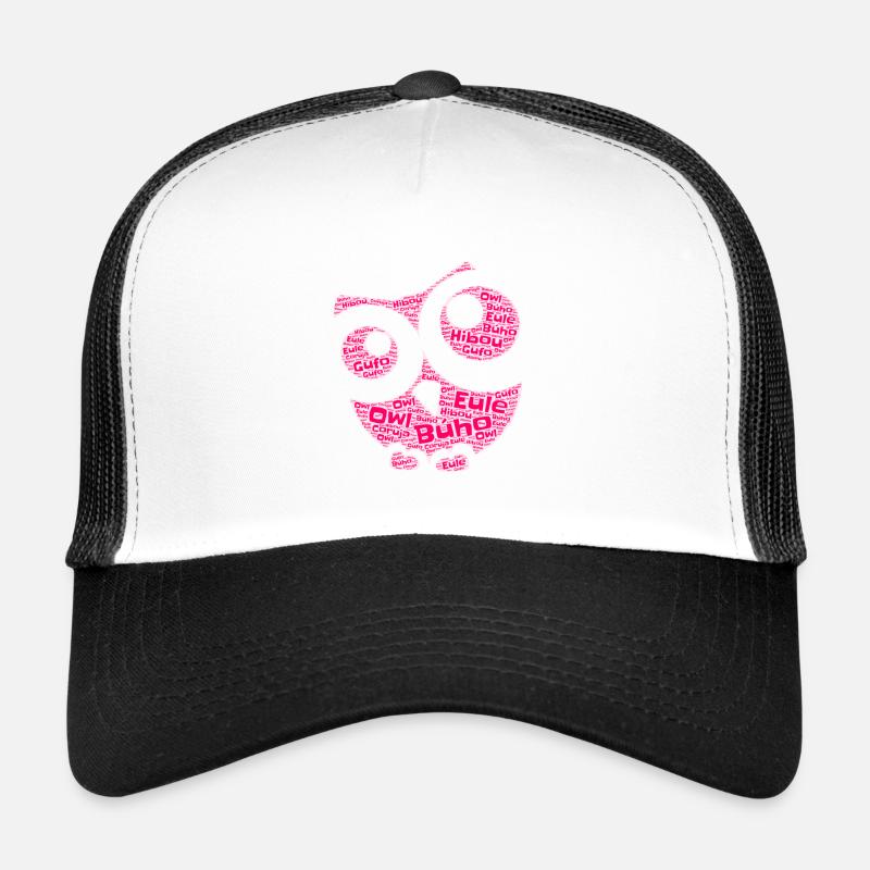 Eule - Trucker Cap - Weiß/Schwarz